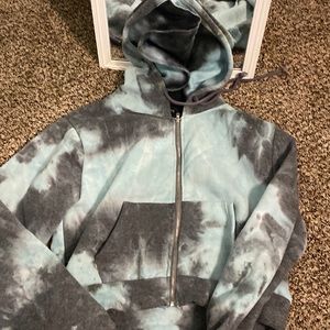 A zip up crop top coat